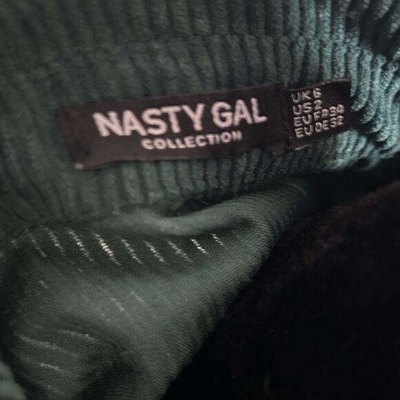 Nasty Gal Green Corduroy Cord Belt Shirt Dress - US 2 - EUC - Picture 4 of 4